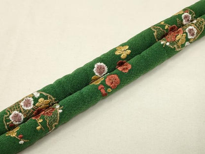 平和屋着物●和装小物　上質な帯締め3本セット　丸ぐけ　刺繍　雪輪　ラインストーン　金糸　撚り房　逸品　AABD4171ay
