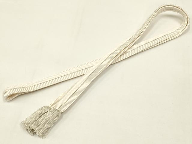 平和屋着物●創業280年 誉田屋源兵衛 和装小物 帯締め 伝統工芸士:廣澤白鳳 笹浪組 日光東照宮純白金糸 逸品　AABD4181ay