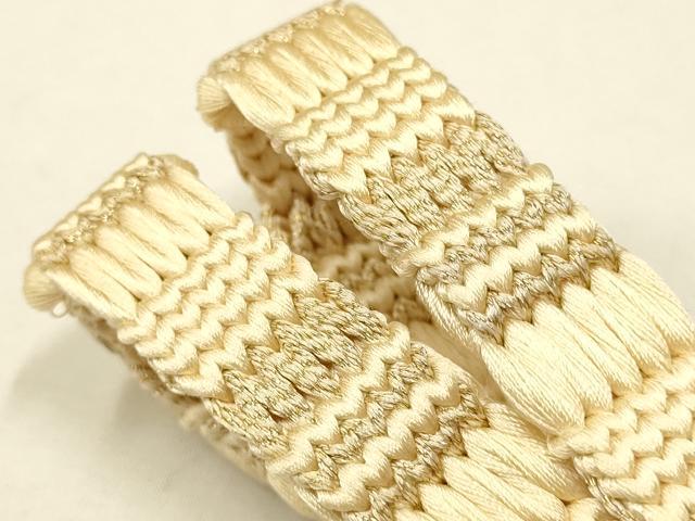 平和屋着物●和装小物　上質な帯締め　龍工房作　綾竹鎧組　金糸　高藤　正絹　逸品　未使用　AABD4184ay