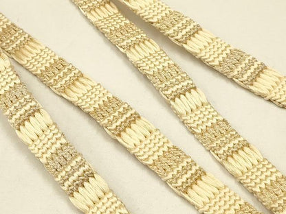 平和屋着物●和装小物　上質な帯締め　龍工房作　綾竹鎧組　金糸　高藤　正絹　逸品　未使用　AABD4184ay