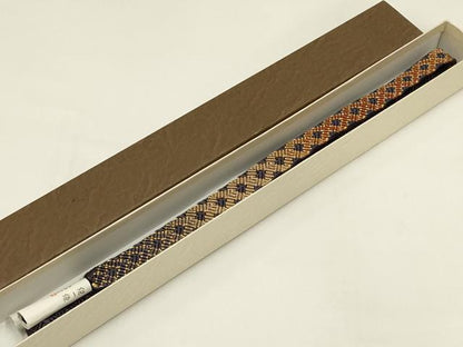 平和屋着物●和装小物　上質な帯締め　平田ひも　紐一條　暈し　金糸　正絹　逸品　未使用　AABD4187ay