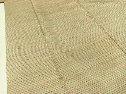 平和屋着物■上質な紬　横段文　正絹　逸品　AABD4232jh