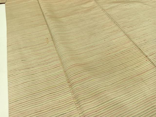 平和屋着物■上質な紬　横段文　正絹　逸品　AABD4232jh