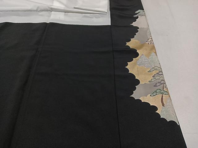 平和屋着物■豪華黒留袖 風景文 金彩 正絹 逸品 AABD4282jh