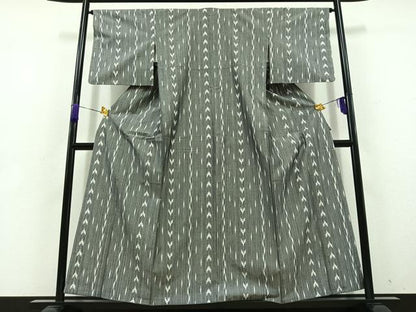 平和屋着物■上質な紬 幾何学文様 正絹 逸品 AABD4289jh