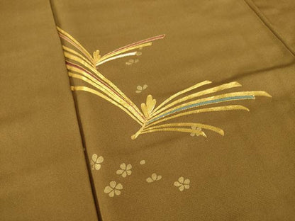 平和屋着物●訪問着 駒刺繍 舞花文 暈し染め 金彩 正絹 逸品 AABD4344ck