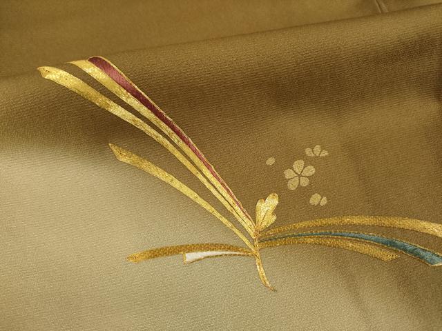平和屋着物●訪問着 駒刺繍 舞花文 暈し染め 金彩 正絹 逸品 AABD4344ck