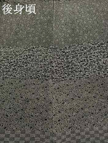 平和屋着物●訪問着　横段花文　黒地　正絹　逸品　AABD4345ck