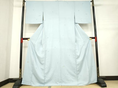 平和屋着物●お召 源氏香 寿光織 金糸 正絹 逸品 AABD4353ck