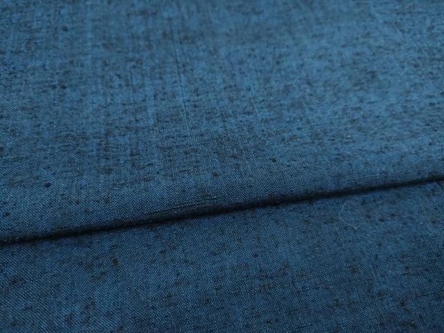 平和屋着物●男性　紬　アンサンブル　藍鉄色　正絹　逸品　AABD4366ck
