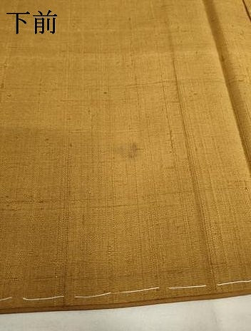 平和屋着物●生紬 色無地 狐色 正絹 逸品 AABD4369ck
