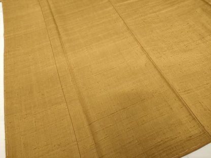 平和屋着物●生紬 色無地 狐色 正絹 逸品 AABD4369ck