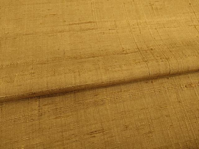平和屋着物●生紬 色無地 狐色 正絹 逸品 AABD4369ck