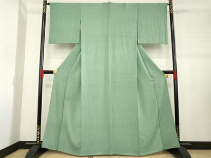 平和屋着物●上質な色無地　老竹色　正絹　逸品　AABD4372ck