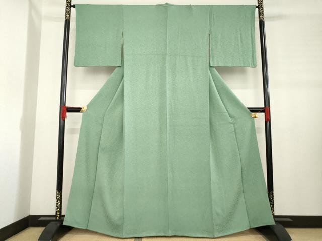 平和屋着物●上質な色無地　老竹色　正絹　逸品　AABD4372ck