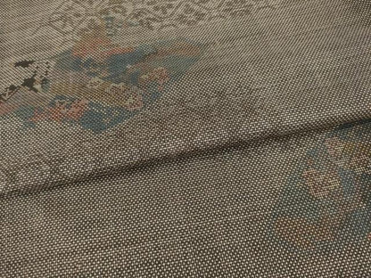 平和屋着物●本場大島紬 カタス9マルキ 吉祥花文 正絹 逸品 AABD4373ck
