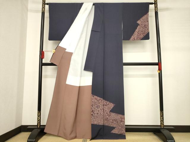 平和屋着物●訪問着　草花文　正絹　逸品　AABD4395ck