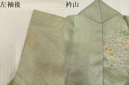 平和屋着物●訪問着　絞り　草花文　正絹　逸品　AABD4402ph