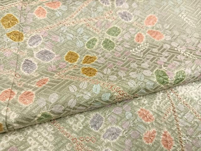 平和屋着物●訪問着　絞り　草花文　正絹　逸品　AABD4402ph