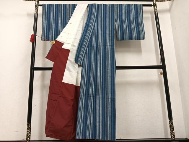 平和屋着物●上質な紬　間道　綿　AABD4427ph
