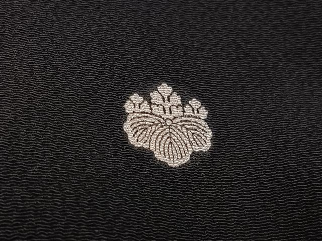平和屋着物●豪華黒留袖 刺繍 花鳥文 鬼しぼ縮緬 正絹 逸品 AABD4433ph