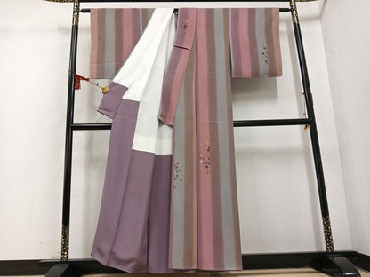 平和屋着物●訪問着 刺繍 花唐草文 正絹 逸品 AABD4458ph