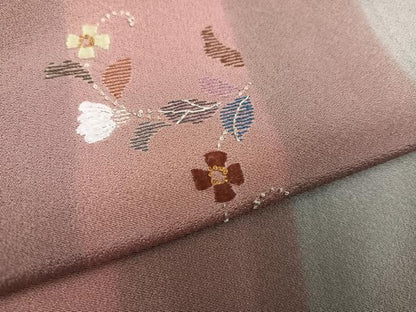 平和屋着物●訪問着 刺繍 花唐草文 正絹 逸品 AABD4458ph