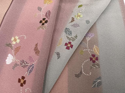 平和屋着物●訪問着 刺繍 花唐草文 正絹 逸品 AABD4458ph