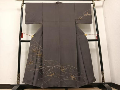 平和屋着物●訪問着　草木文　金彩　正絹　逸品　AABD4468ph
