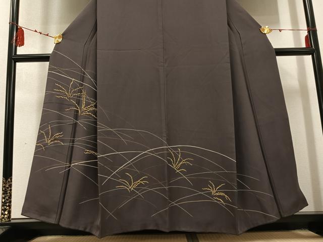 平和屋着物●訪問着　草木文　金彩　正絹　逸品　AABD4468ph
