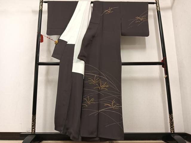 平和屋着物●訪問着　草木文　金彩　正絹　逸品　AABD4468ph