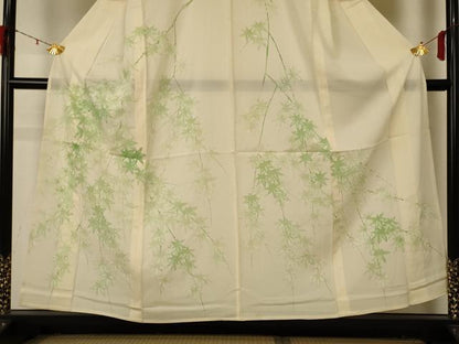 平和屋着物＊夏物 訪問着 絽 手描き 楓 正絹 逸品 AABD4484jd