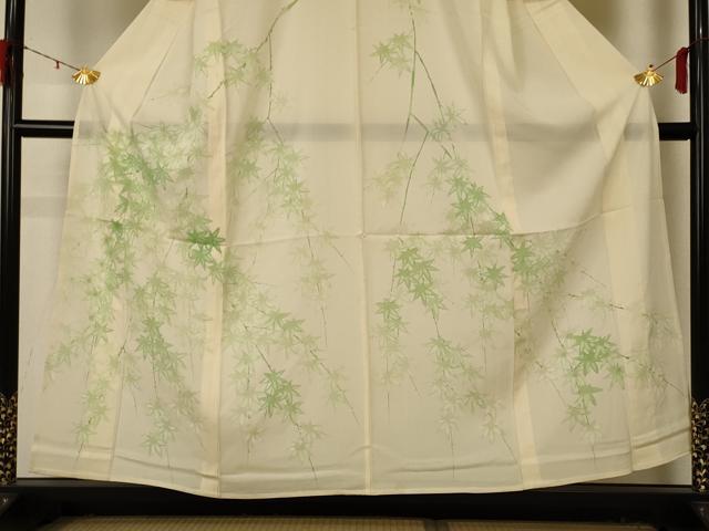 平和屋着物＊夏物 訪問着 絽 手描き 楓 正絹 逸品 AABD4484jd