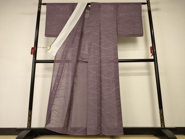 平和屋着物＊夏物 色無地 紗 胡桃染色 正絹 逸品 AABD4486jd