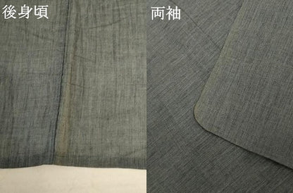 平和屋着物＊夏物 小千谷ちぢみ 山鳩色 麻 逸品 AABD4492jd
