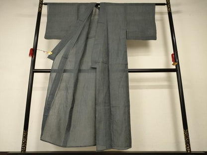 平和屋着物＊夏物 小千谷ちぢみ 山鳩色 麻 逸品 AABD4492jd