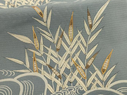 平和屋着物＊夏物 訪問着 絽 駒刺繍 立波草葉文 銀彩 正絹 逸品 AABD4495jd