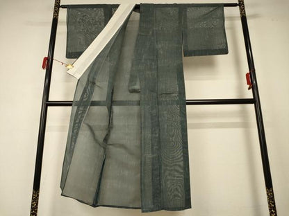 平和屋着物＊夏物 小紋 紗 霞文 正絹 逸品 AABD4498jd