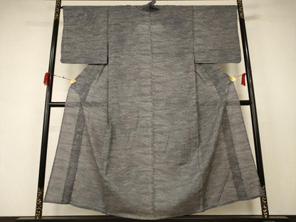 平和屋着物＊夏物 小紋 絽 立波文 正絹 逸品 AABD4499jd