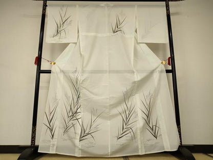 平和屋着物＊夏物 訪問着 絽 草葉文 洗える着物 AABD4500jd
