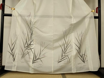 平和屋着物＊夏物 訪問着 絽 草葉文 洗える着物 AABD4500jd