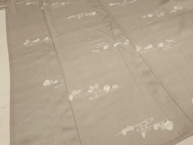 平和屋着物＊夏物 小紋 絽 流水草花文 正絹 逸品 AABD4502jd