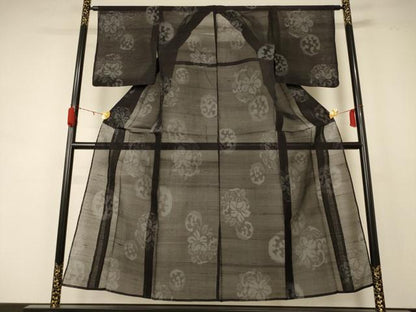 平和屋着物＊夏物 上布 草花文 麻 逸品 AABD4503jd