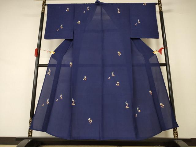 平和屋着物＊夏物 小紋 絽 草花文 正絹 逸品 AABD4506jd