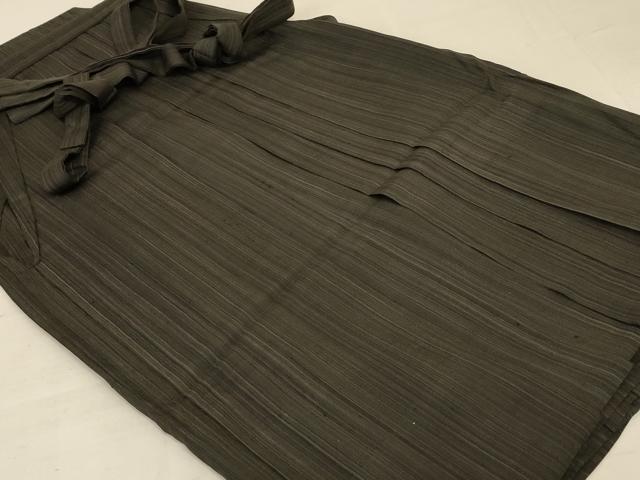平和屋着物＊夏物 男性 行灯袴 縞 正絹 逸品 AABD4507jd