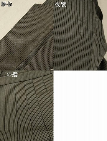 平和屋着物＊夏物 男性 行灯袴 縞 正絹 逸品 AABD4508jd