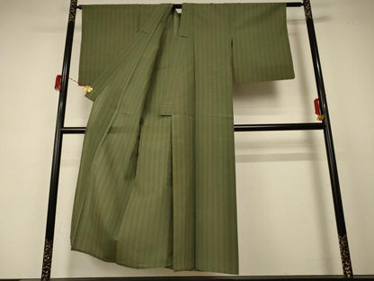 平和屋着物＊夏物 小紋 紗 縞 正絹 逸品 AABD4512jd