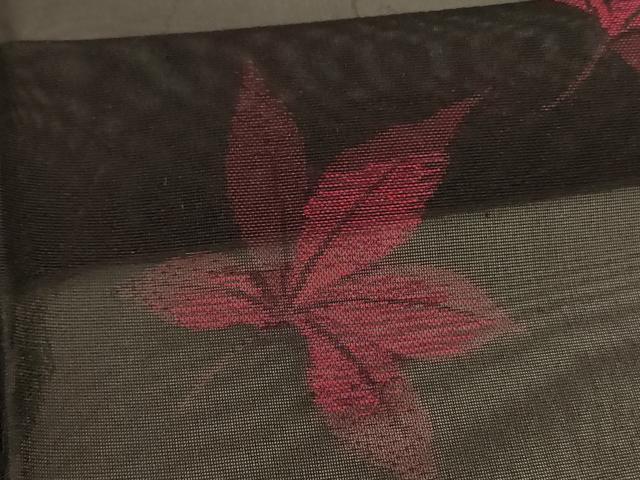 平和屋着物＊夏物 小紋 紗 舞葉文 正絹 逸品 未使用 AABD4514jd