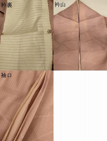 平和屋着物＊夏物 小紋 縦絽 芝文 正絹 逸品 AABD4516jd