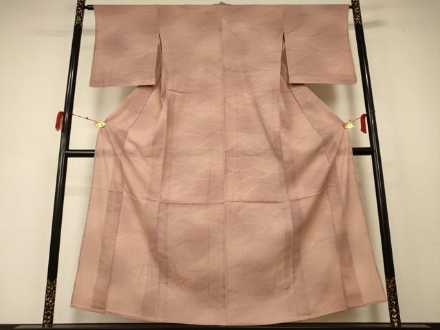 平和屋着物＊夏物 小紋 縦絽 芝文 正絹 逸品 AABD4516jd